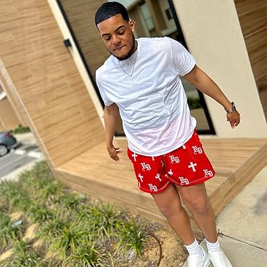 Mens Retro Casual Graphic Shorts