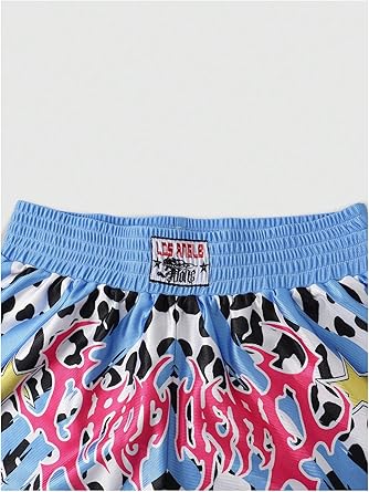 Men's Letter Graphic Print Drawstring Waist Track Shorts with Pocket